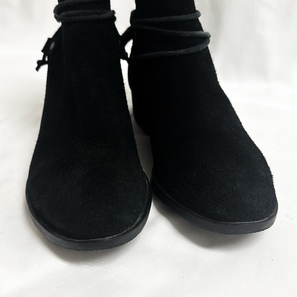SOREL Farah Black Suede Ankle Boots Block Heel NL2682 Size 8.5 EUC - Picture 7 of 10